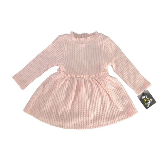 Art Class Baby Pink Waffle Knit Dress with Bloomers Sz 12M - Picture 1 of 7